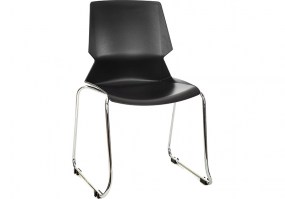 Cadeira-fixa-ANM 30F-Anima-preta-estrutura-trapézio-cromada-HSmóveis5